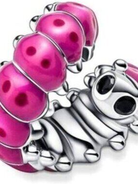 Cute Curled Caterpillar Charm, Charm Fits Pandora Bracelet